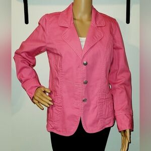 D & Co Cotton Rich Pink Blazer Size Small